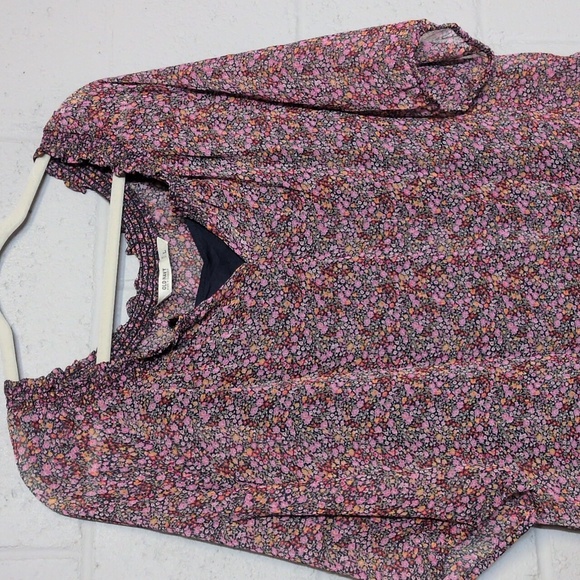 Old Navy Micro Floral Lined Tunic Top Size Large - Picture 3 of 9